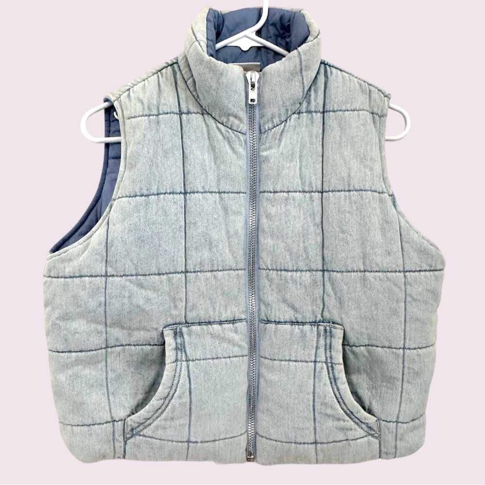 Guess originals denim puffer vest
